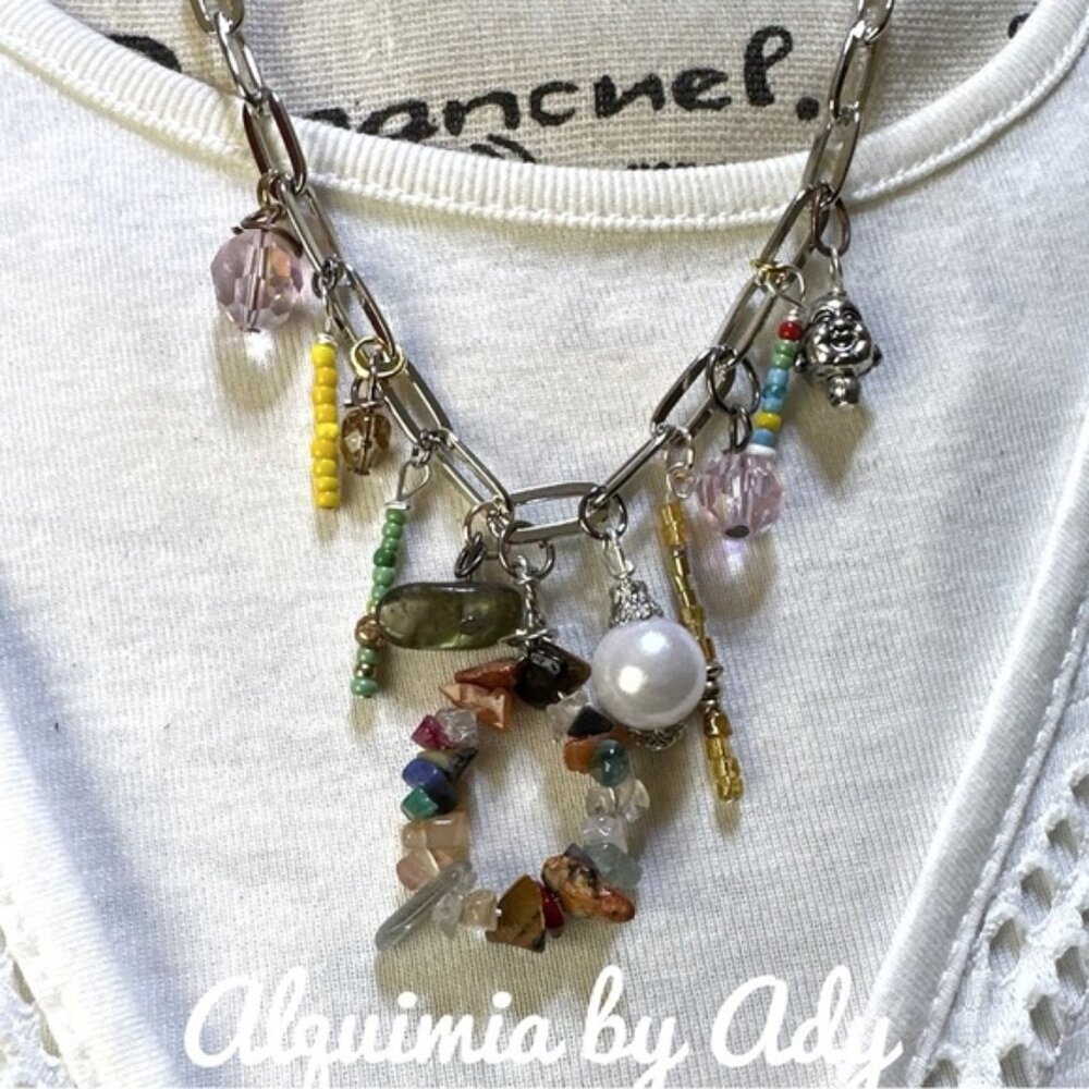 LAYERED MULTI CHARMS NECKLACE - Picture 3 of 3